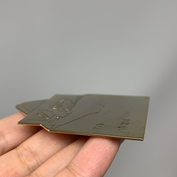 LilliKins Merry Christmas metal & paper cards vtg - Picture 6 of 16